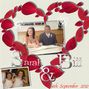 my son and his new wife signing the book