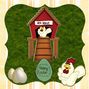 Easter card with chickens