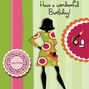 Funky retro birthday card