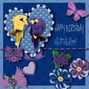 Heather99 Birthday Card--Fantasy Love Birds..
